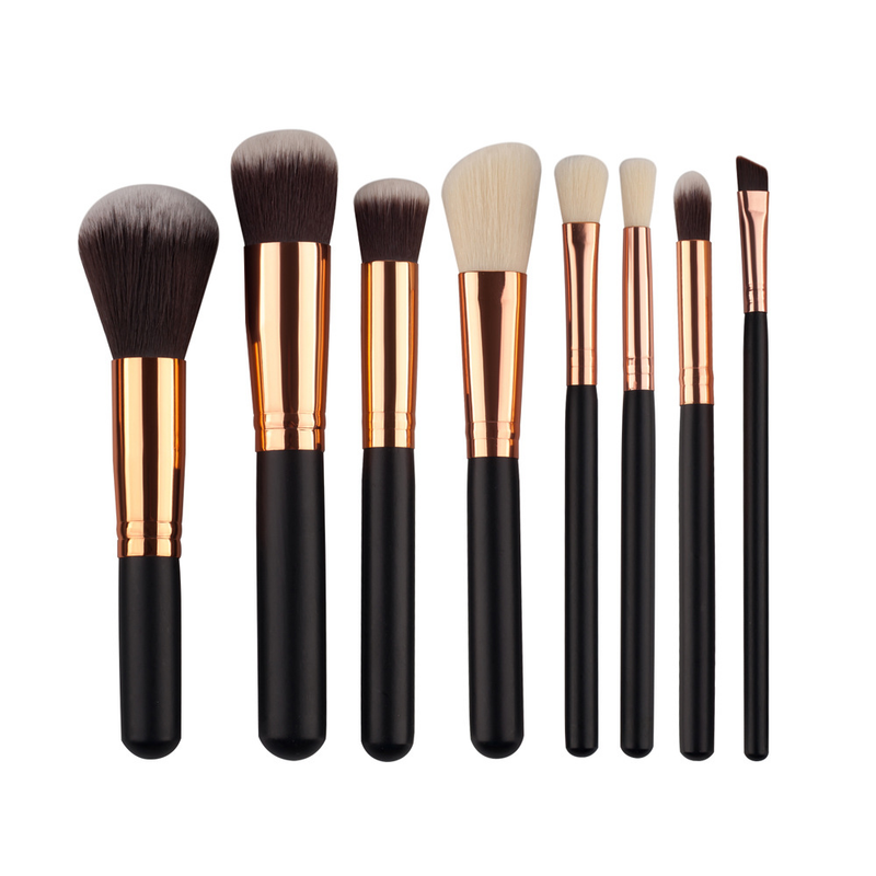 8-teiliges Make-up-Pinsel-Set, Make-up-Werkzeuge, Hautfarbe, Braun, Gold, Schönheit, Make-up, Lidschattenpinsel, GUJHUI_voghion.com