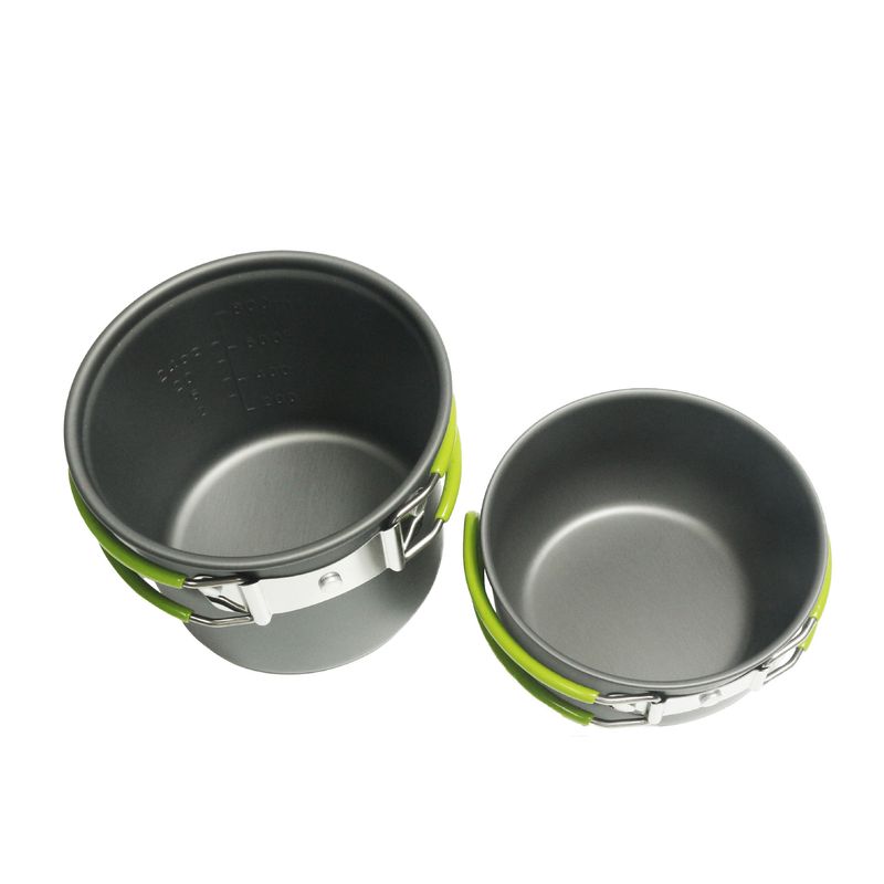 1-2 Person Camping Cookware Set, Portable Outdoor Pot Pan With Tableware, Lightweight Hiking Gear For Backpacking_voghion.com