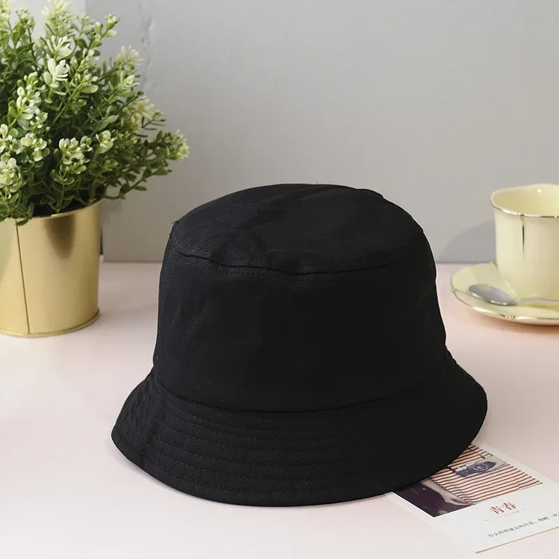 Mode Sort Hvid Ensfarvet Spandhjelm Unisex Bob Kasketter Hip Hop Gorros Mænd Kvinder Sommer Panama Kasket Strand Sol Fiskeri Boonie Hat_voghion.com
