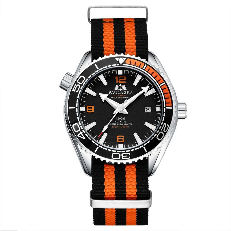 Automatische mechanische leuchtende klassische Canvas-Gürtel-Herrenuhr_voghion.com