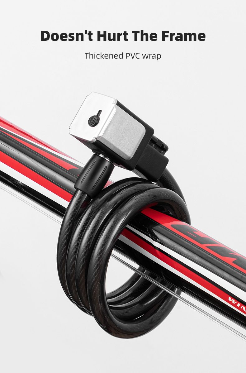 Serrure à clé circulaire pour vélo de route avec câble en acier épais antivol portable pour montagne_voghion.com