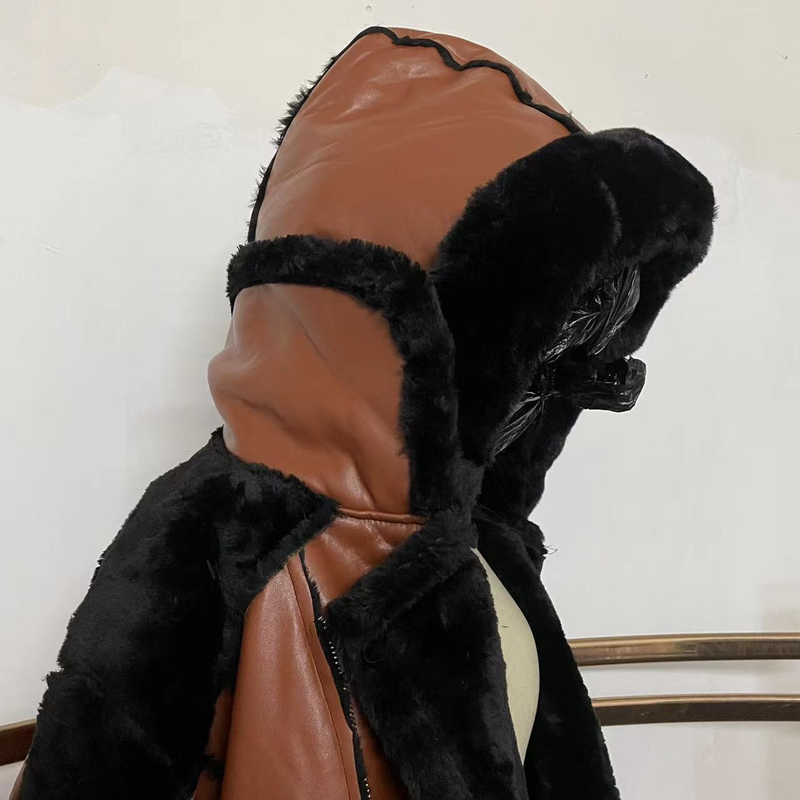 Premium parka met imitatiebontvoering voor heren - zware winterjas met afneembare capuchon, waterafstotende PU-buitenkant (1,35 kg)_voghion.com