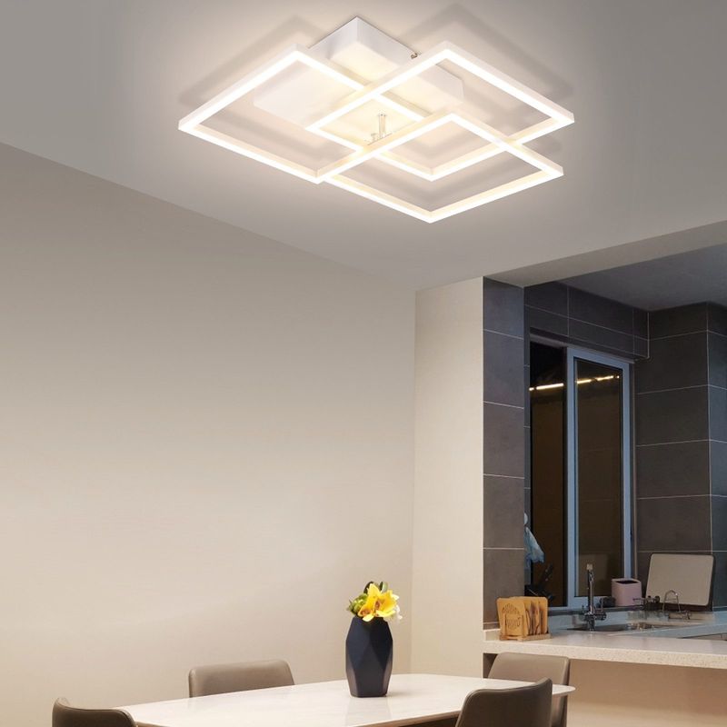 Glitzerlife Deckenlampe LED Deckenleuchte Weiß - 36W Wohnzimmerlampe Dimmbar Schlafzimmerlampe Mit Fernbedienung Modernes Design Deckenlampe Für Kinderzimmer Küche_voghion.com