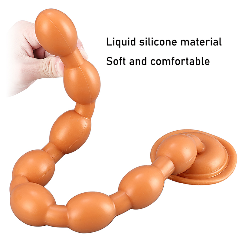 Silicone liquide surlongueur perles rondes Plug Anal gode dilatateur Anal doux masturbateur 50CM godemichet Anal sexe à_voghion.com