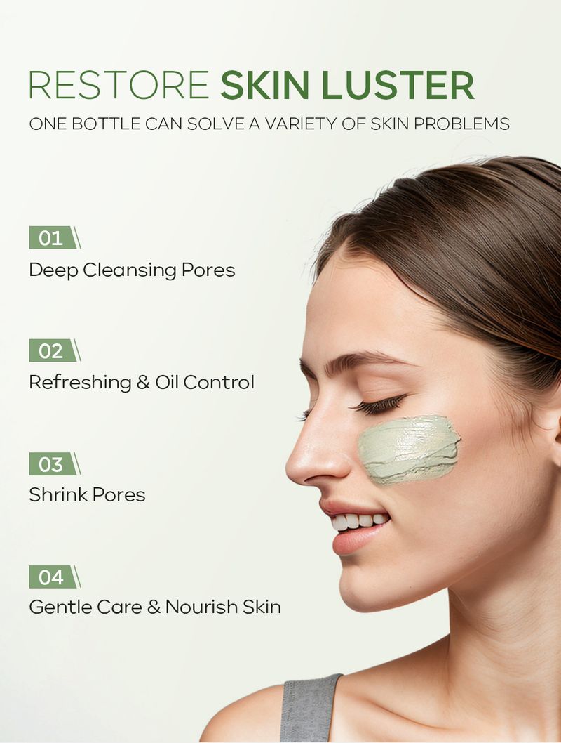 QUIYUM Grüner Tee Fester Maskenstift 40 g Feuchtigkeitsspendende, schmierbare Schlammmaske_voghion.com