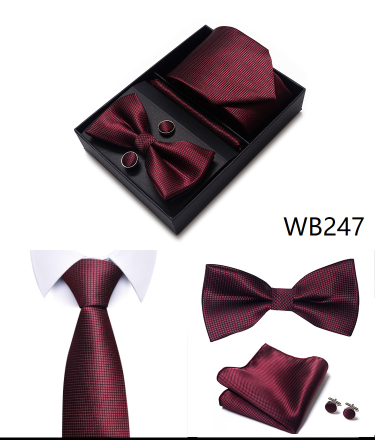 Gravatas e lenços masculinos, conjunto de gravatas masculinas, caixa de presente, 6 peças, gravata formal de negócios, fabricante de guangzhou_voghion.com