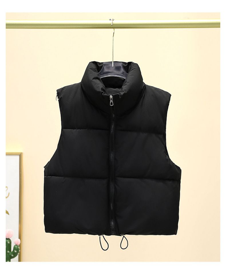 Gilet matelassé sans manches pour femme - Veste courte matelassée pour l'automne et l'hiver, superposition légère et chaude, tenue décontractée et de bureau_voghion.com