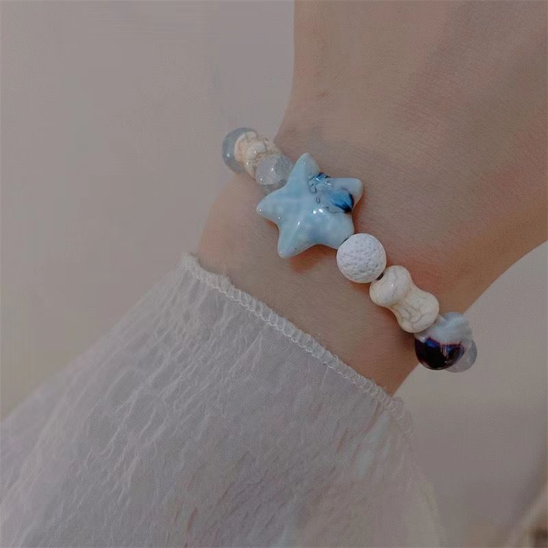 Nouveau bracelet minimaliste en perles de dopamine chinoises pour femme, style macaron, bijou polyvalent et coloré._voghion.com