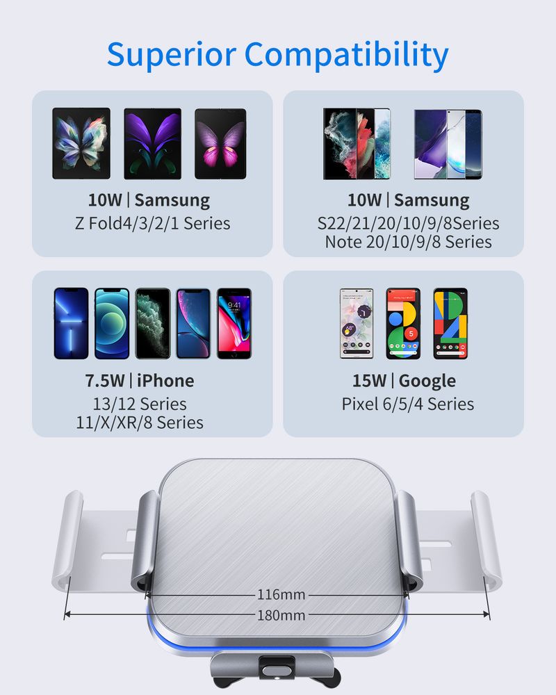 KC zertifizéiert Samsung Klappbildschierm Zfold5 Autosdrahtlosen Opluedapparat gëeegent fir Xiaomi Huawei Handyhalterung_voghion.com
