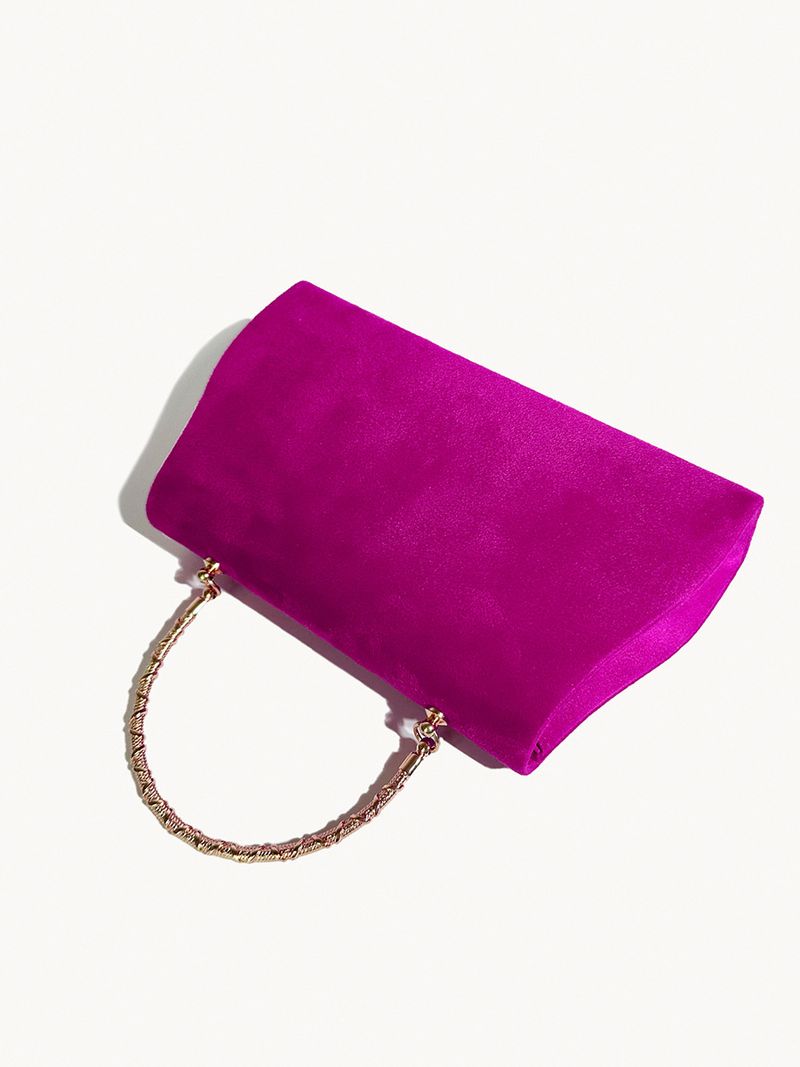 Newly released high-end evening bag with suede temperament and socialite alloy handbag_voghion.com