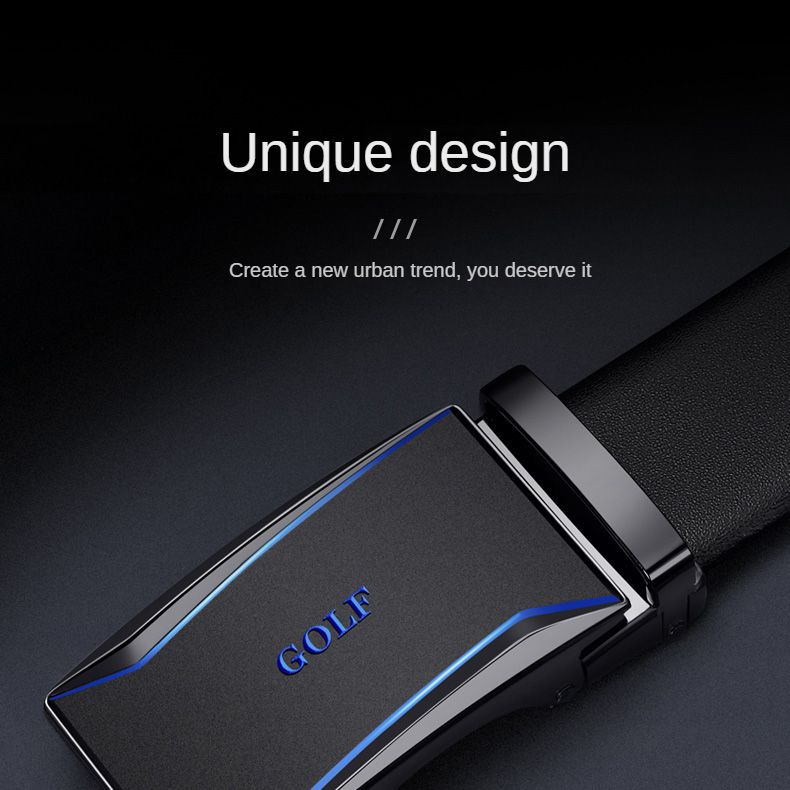 HOT GOLF Herren Gürtel aus echtem Leder mit automatischer Schnalle, trendiger Casual Business-Hosengürtel, vielseitig und einfach_voghion.com