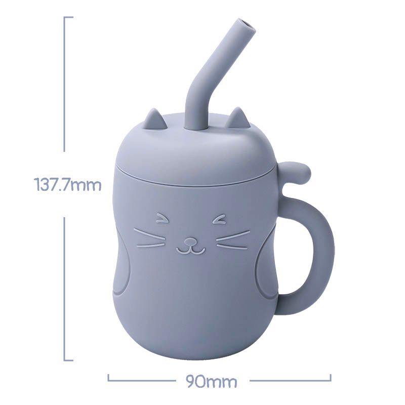 150ML 1PC Taza de pajita de silicona para alimentación de bebés Biberón de aprendizaje para niños Vajilla anticalor a prueba de fugas Botella de agua para bebés_voghion.com