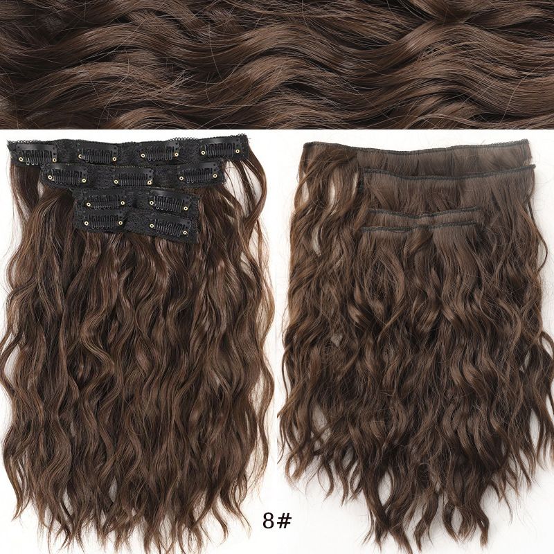 Short Water Wavy Hair extensions 4-piece set 30cm130g synthetic wig extensions for women_voghion.com