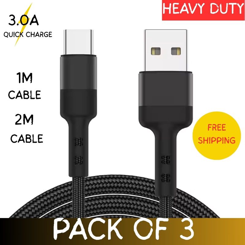 USB A To Type C Fast Charger Cable 3A For Samsung Mobile Phone Lead USB C Cable_voghion.com
