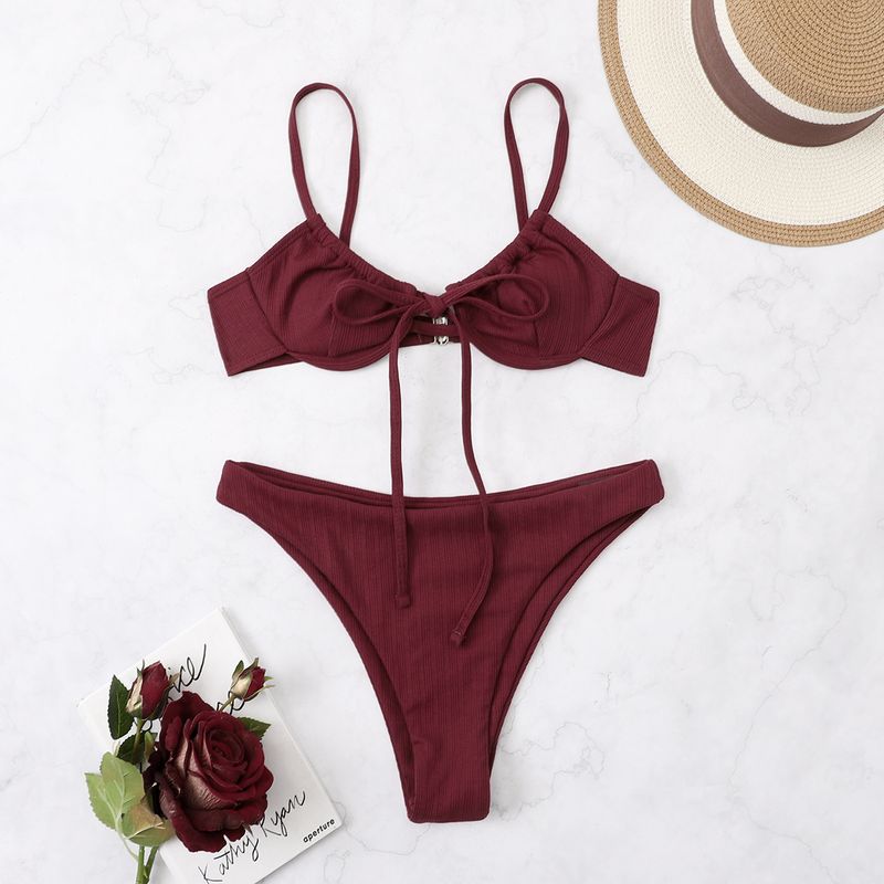 Dametøj ensfarvet bikini badedragt Sexet blonde badedragt af høj kvalitet bikini_voghion.com