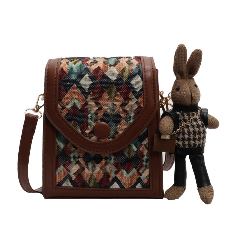 Bolsa transversal vertical de alta qualidade da moda 2024, bolsa de ombro com nicho para celular xadrez para mulheres_voghion.com