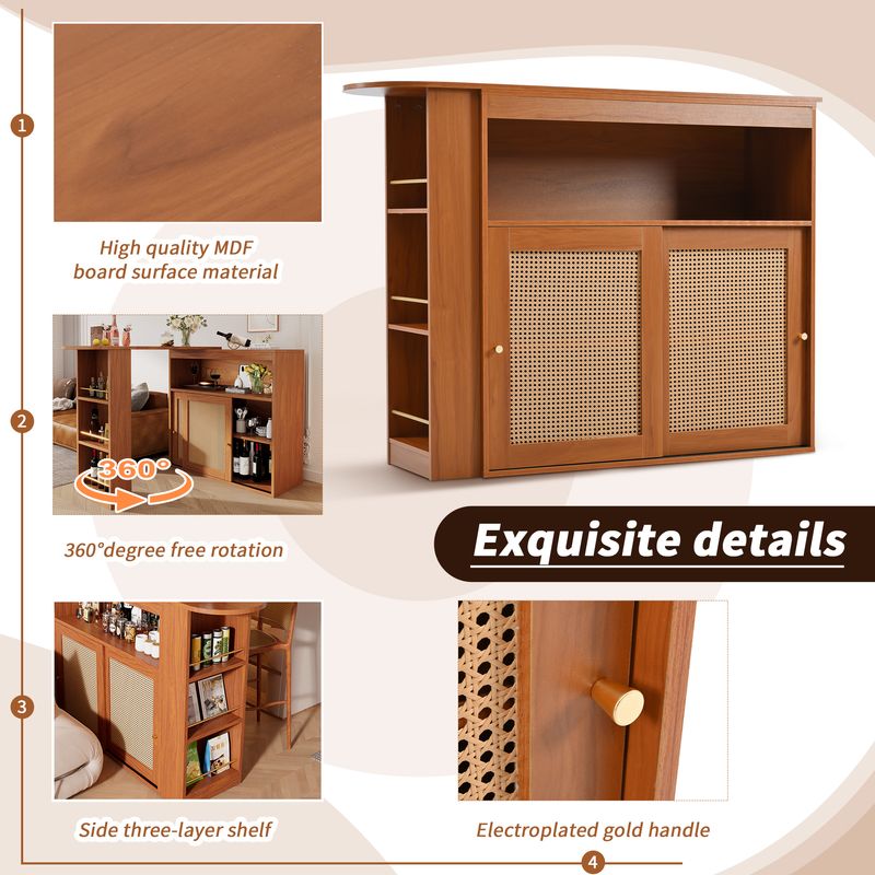 Barre aperte con fronte in rattan 138-193x104cm_voghion.com