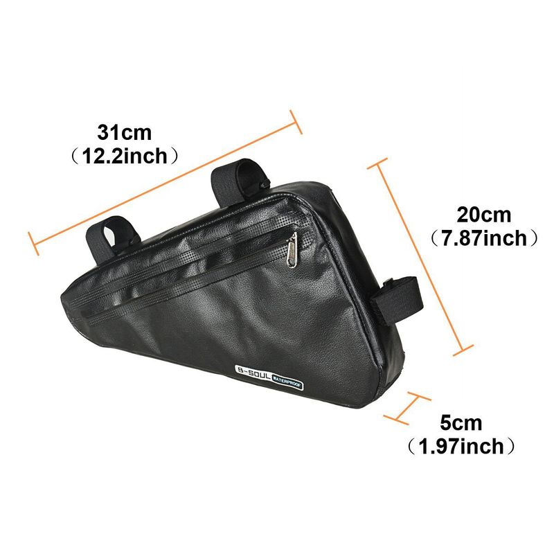 Bolsa de bicicleta com bolsa triangular de grande capacidade, bolsa de viga frontal com bolsa de selim de tubo superior totalmente à prova d'água, bolsa de armazenamento para bicicleta de estrada de montanha_voghion.com