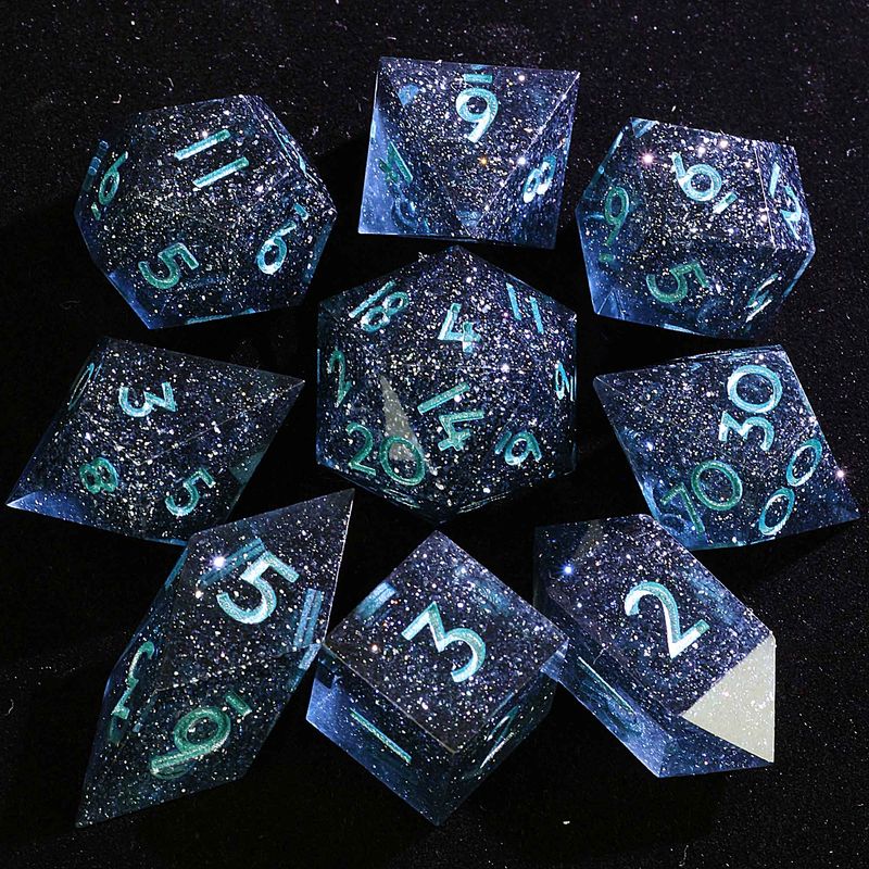 9 Polyhedral Resin D And D Dice Sets Voidstar Nebula For Dungeons Dragons RPG_voghion.com