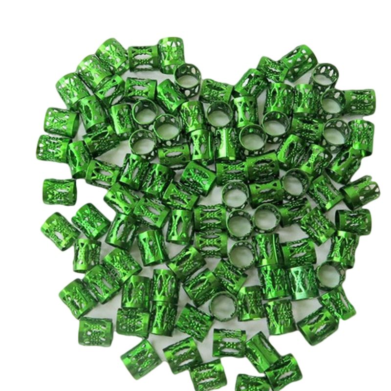 XinWq 100Pcs 8 mm Luknja Mikro Dreadlock Prstan Kroglice Votle Lase Pletene Manšete Sponke Darilo_voghion.com