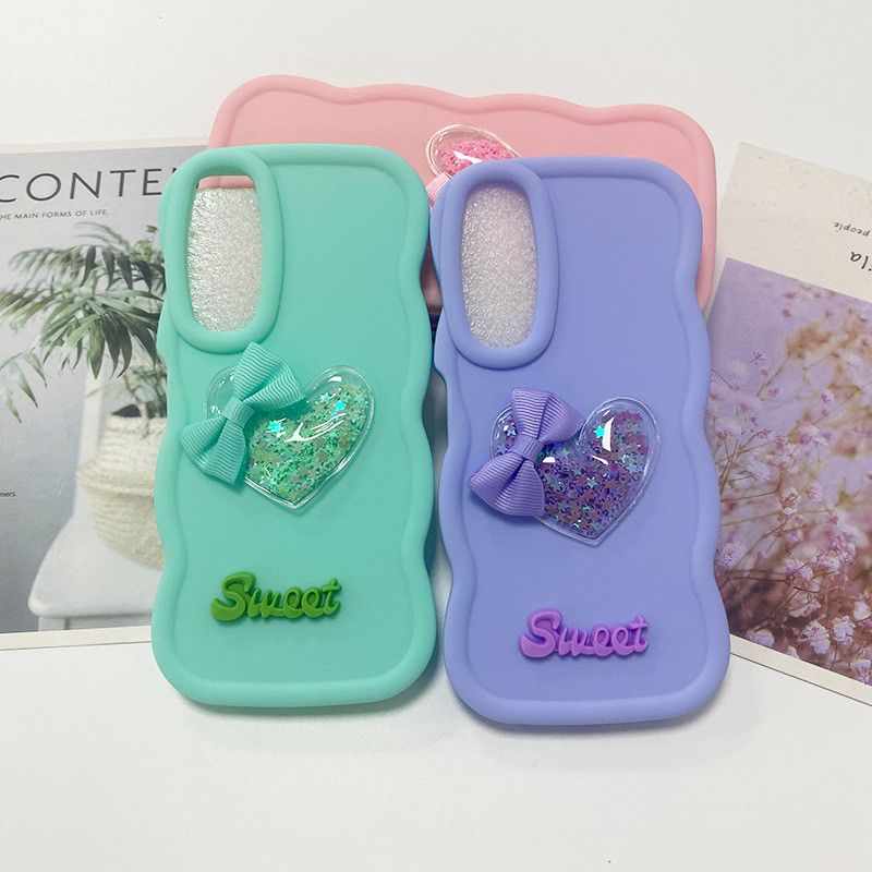 Etui silikonowe Quicksand Heart do telefonu Samsung Galaxy A53 A54 A52 A35 A34 A33 A32 A23 A24 A21S A50 A12 A30S Candy Cover_voghion.com
