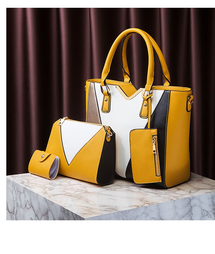 2024 new fashionable single shoulder diagonal women's hand-held cross pattern mother and child bag, color blocked four_voghion.com