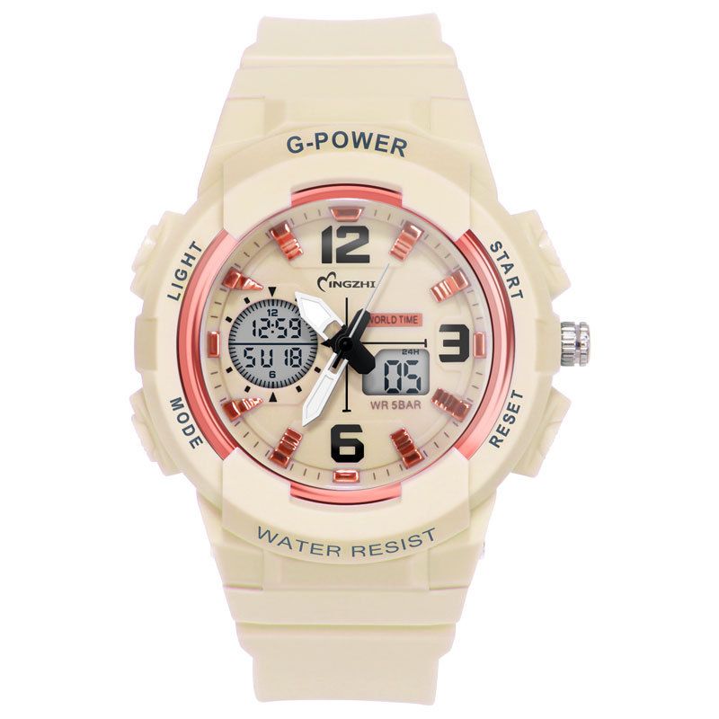 Orologio elettronico analogico da studente con doppio display, cronografo sportivo per bambini, luminoso e impermeabile, per coppie_voghion.com