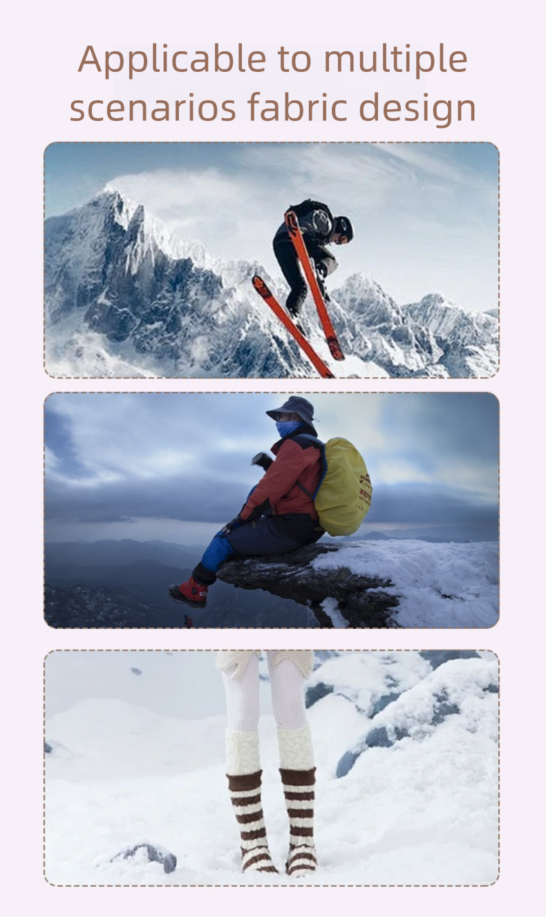 Meias de esqui/caminhada para adultos, acima do joelho, com sola grossa de toalha, ideais para atividades ao ar livre, caminhadas, esqui e atividades ao ar livre, respiráveis e absorventes de suor._voghion.com