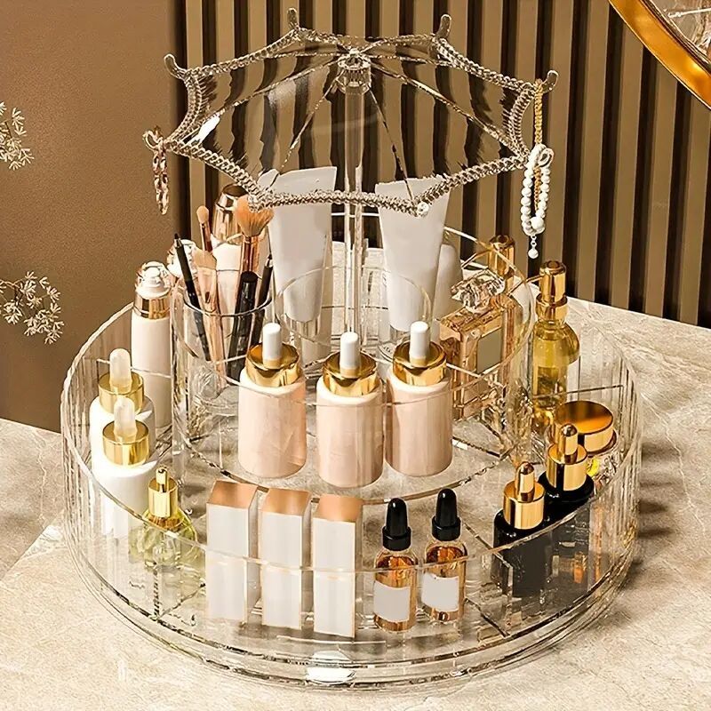 ACZT Cosmetic Rotating Storage Box Goods Shelf_voghion.com