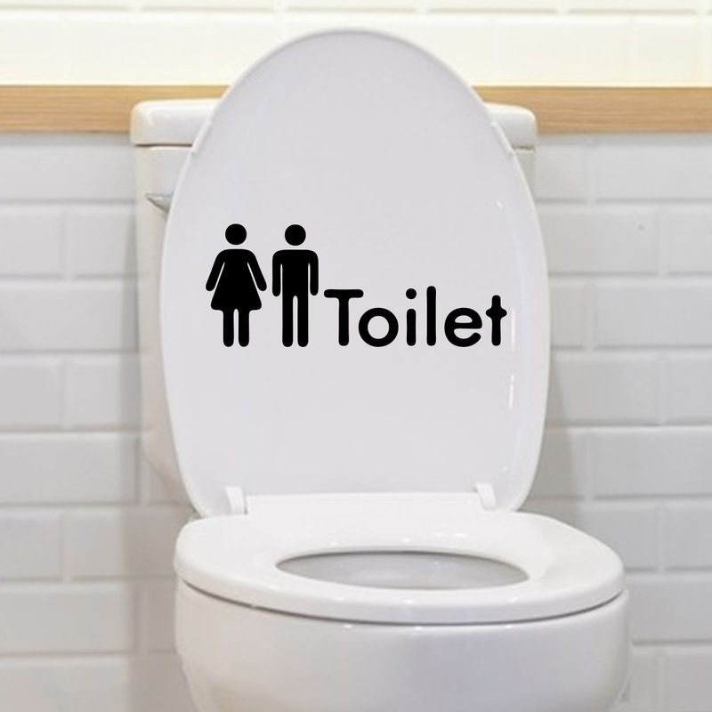 Creative removable frosted JS-N warning message PVC self-adhesive toilet decoration wall sticker_voghion.com