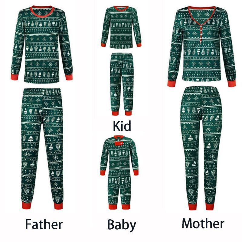 Gemütliches Familien-Partner-Pyjama-Set – Weiche Baumwoll-Weihnachtsnachtwäsche für Kinder und Erwachsene – Niedliche Heimwäsche mit Cartoon-Print (S-3XL, Baby- und Kindergrößen)_voghion.com