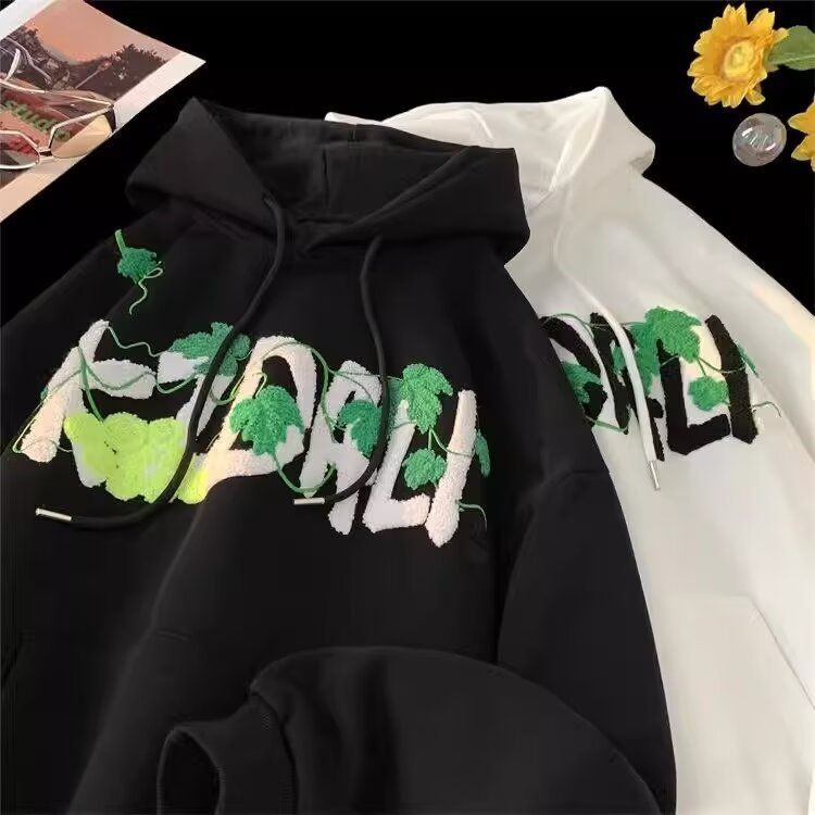 Nuova felpa con cappuccio da tennis in uva con motivo a motivo primaverile e autunnale da uomo, giacca con cappuccio dalla vestibilità ampia_voghion.com