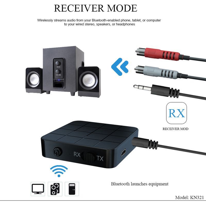 Unschlagbare Qualität Neuer 5.0 Wireless Bluetooth Audio Receiver Transmitter 2-in-1 TV Computer Adapter KN321 Powered_voghion.com