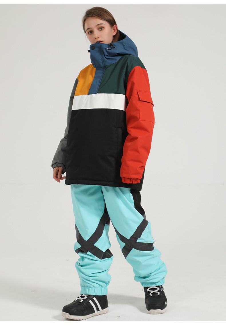 001 Winter New Ski Men Snowboard Double Board Waterproof Breathable Warm Large Size Loose Reflective Trendy Jogger Snow_voghion.com