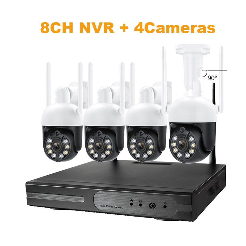 Home Wireless WiFi 3MP HD Surveillance Kit 8-Channel NVR Dome Camera System_voghion.com
