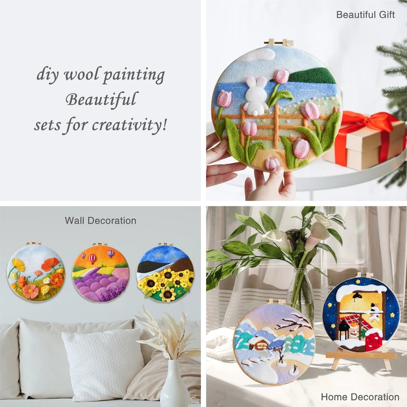 RUOPOTY Klassisches Wollgemälde, Wüstenkaktus, DIY-Stickrahmen, Filznadel-Set, Heimdekoration, einzigartiges Geschenk_voghion.com