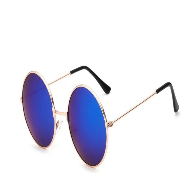 Round Lens Sunclasses Mens Unisex John Lennon Small Circle Ozzy Hippie UV_voghion.com
