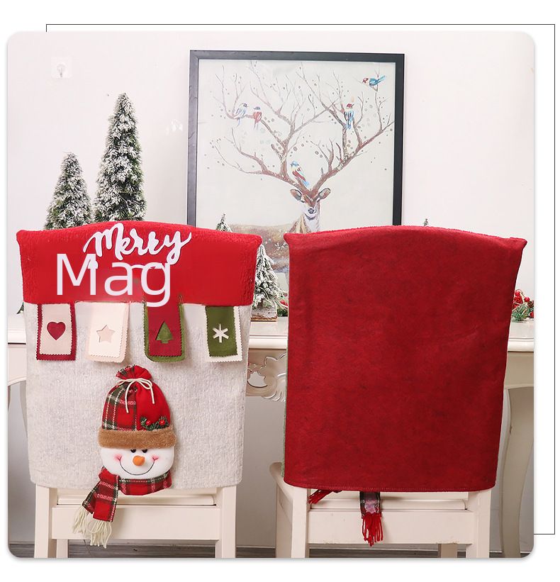 Décorations de Noël dessin animé couleur poupée tridimensionnelle housse de chaise élan table housse de chaise robe de cuisine_voghion.com
