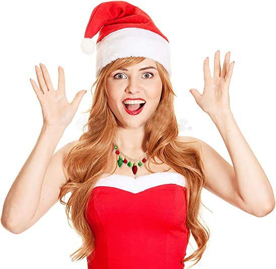 Set di collane natalizie con campanelle per donna - Ciondolo geometrico con orecchini abbinati, catena in lega O-Link, gioielli per feste (stili multipli)_voghion.com
