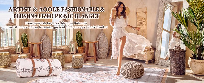aoole Bohemian Mat, 79" extra grote picknickmat voor buiten, wasbaar en opvouwbaar, geschikt voor_voghion.com