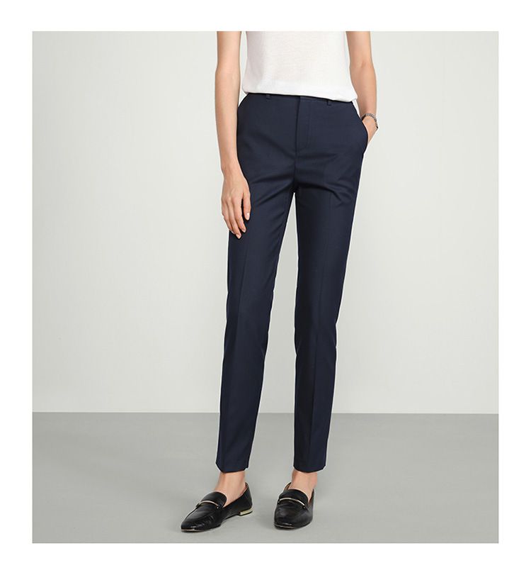 Women's Straight Leg Dress Pants - Mid Rise Office Trousers With Stretch, High Waist Professional Work Pants, Flowy Wide Leg Pants For Business Casual_voghion.com