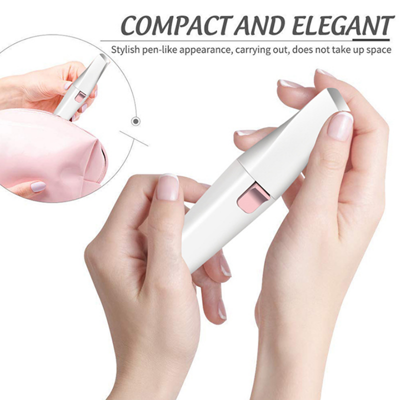 Private Label Frauen Schmerzlos 2 in 1 USB Aufladbare Augenbraue Entferner Elektrische Epilierer Gesicht Haar Entfernung_voghion.com