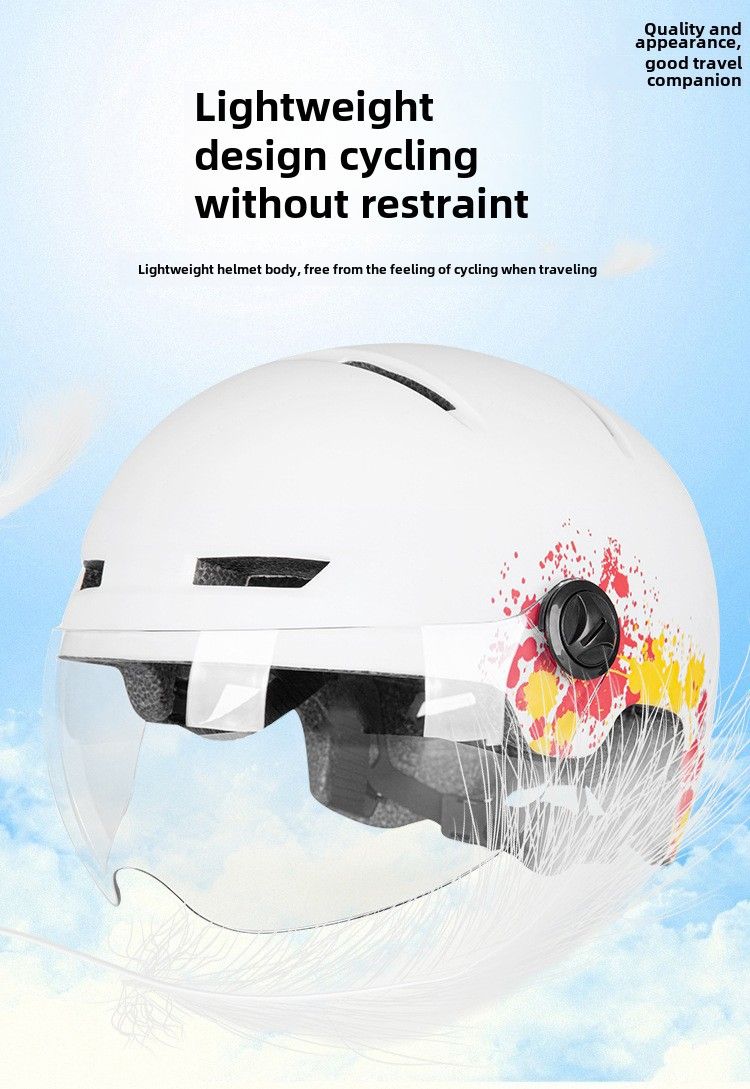 Factory wholesale electric bicycle helmet Four Seasons universal bicycle mountain bike riding helmet with goggles taillight_voghion.com