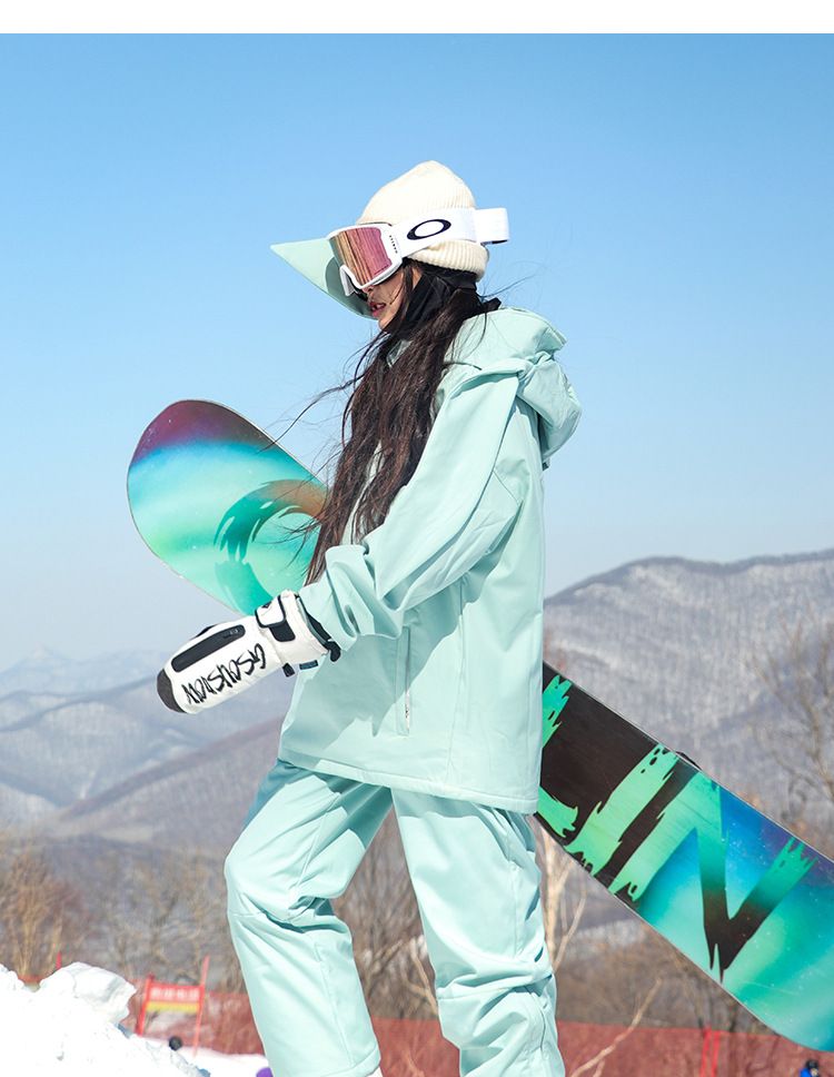 Nuove celebrità di Internet, calde e antivento, con orecchie di coniglio per uomini e donne, completo da sci foderato in pile, tuta da neve per coppie_voghion.com