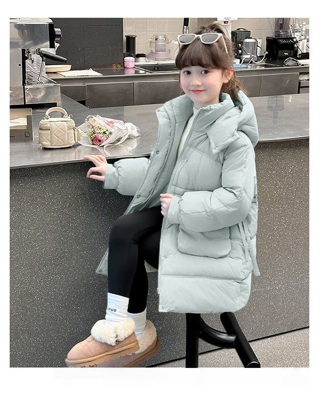2025 Mädchen Mittellange Daunen-Baumwolljacke Außerhalb der Saison Ausverkauf Winter-Baumwollwattierte Jacke_voghion.com