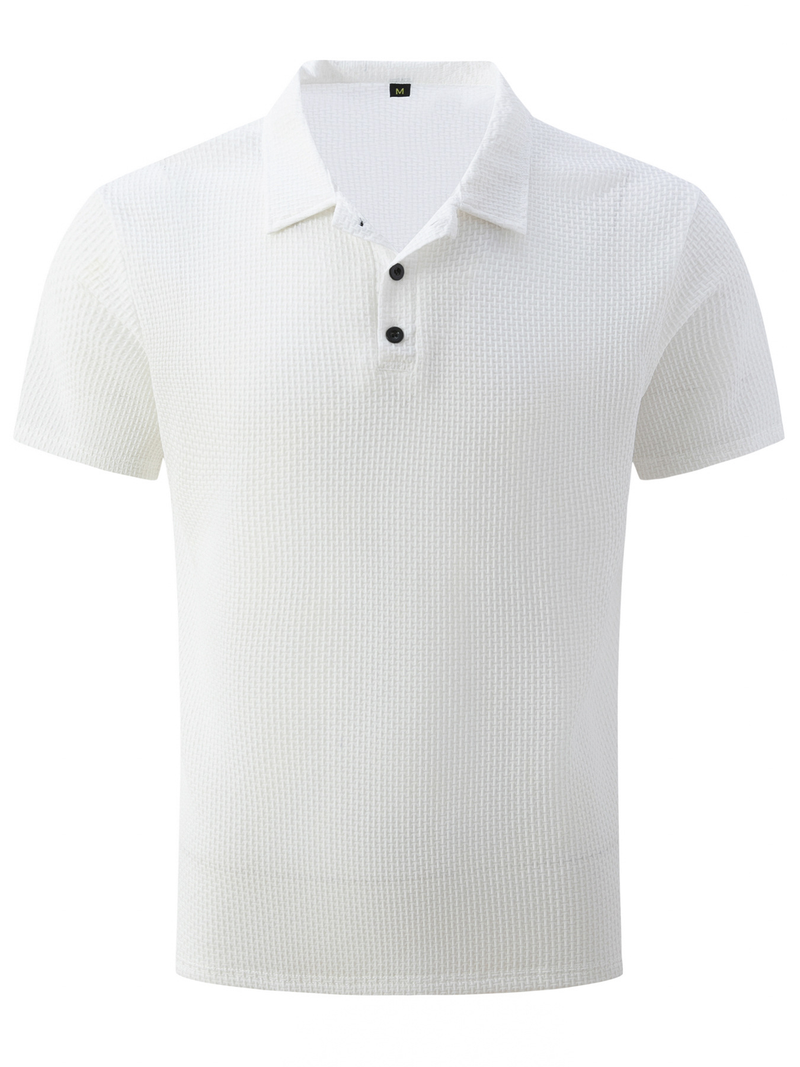 Instagram High-end mesh ijszijde T-shirt met korte mouwen Heren overhemdkraag Zomer effen kleur Nieuw glijdend materiaal Polo_voghion.com