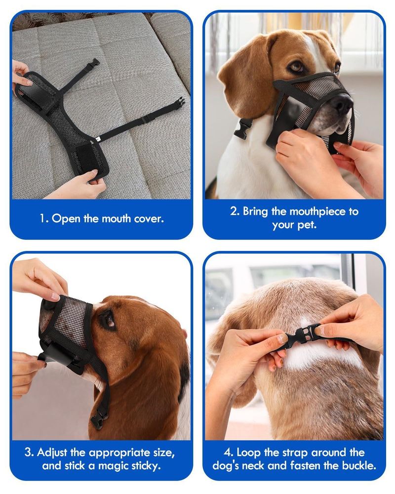 New Bite, Barking, And Anti Ingestion Mouth Cover Breathable Adjustable Dog Mask_voghion.com