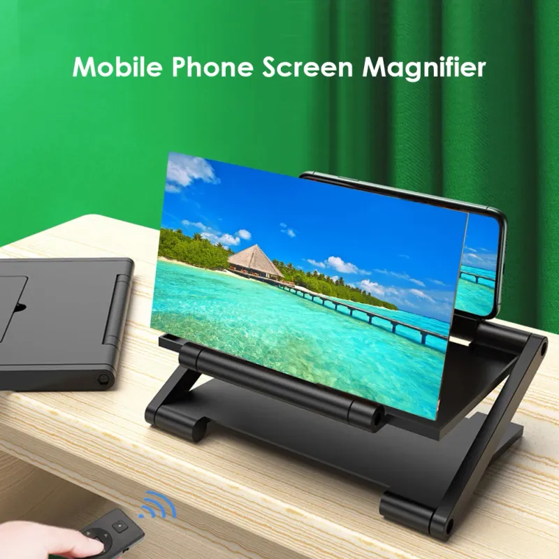 14'' 3D Cell Amplifier Folding Mobile Magnifying Glass HD Projector Screen Enlarger Magnifier Phone Holder_voghion.com