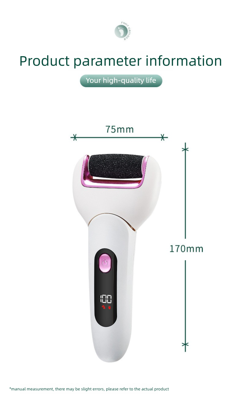 New Digital Display Electric File Rechargeable Callus Remover Pedicure Tool Automatic Scrubber Foot Stone_voghion.com
