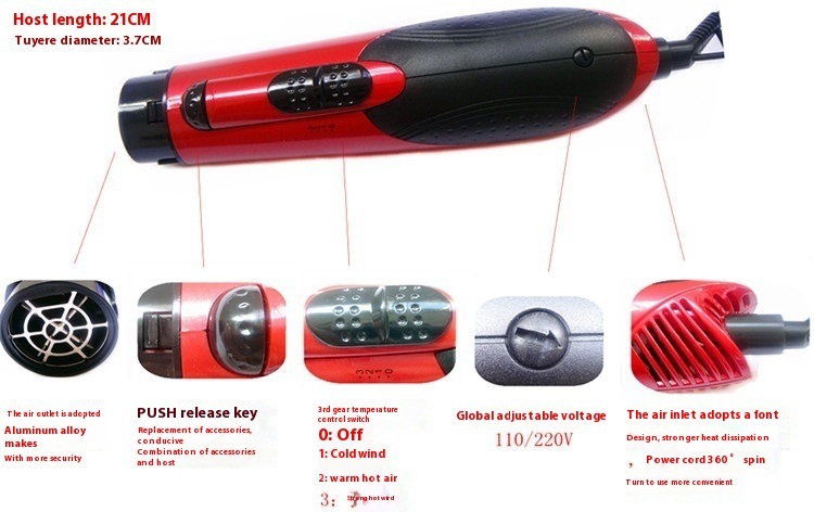 Saç kıvırma kurutma makinesi tarağı, yüksek güçlü 700W bukle makinesi, ev tipi saç şekillendirme seti_voghion.com